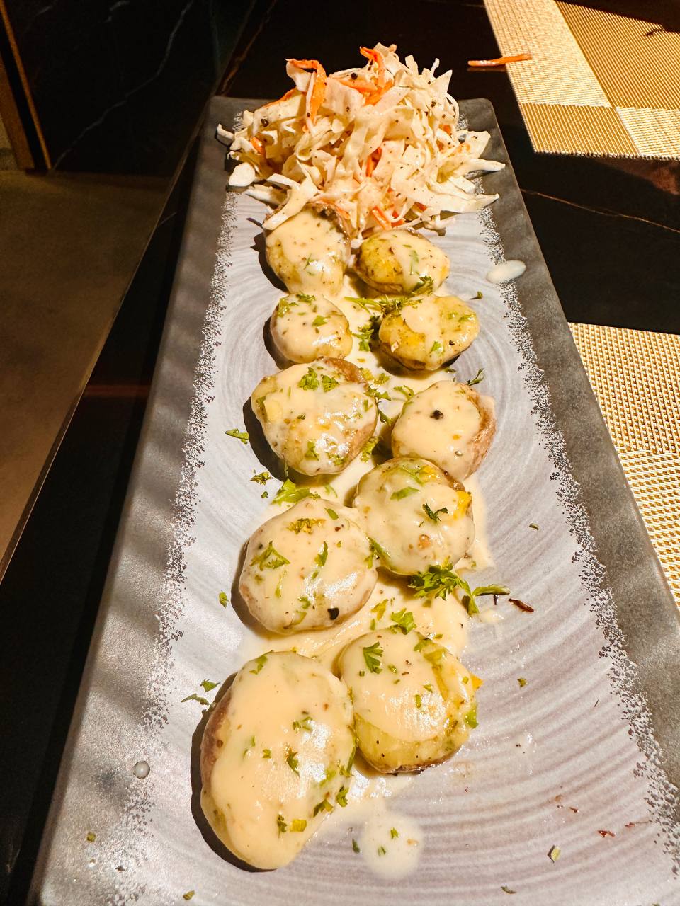 Mushroom-cheese and herb